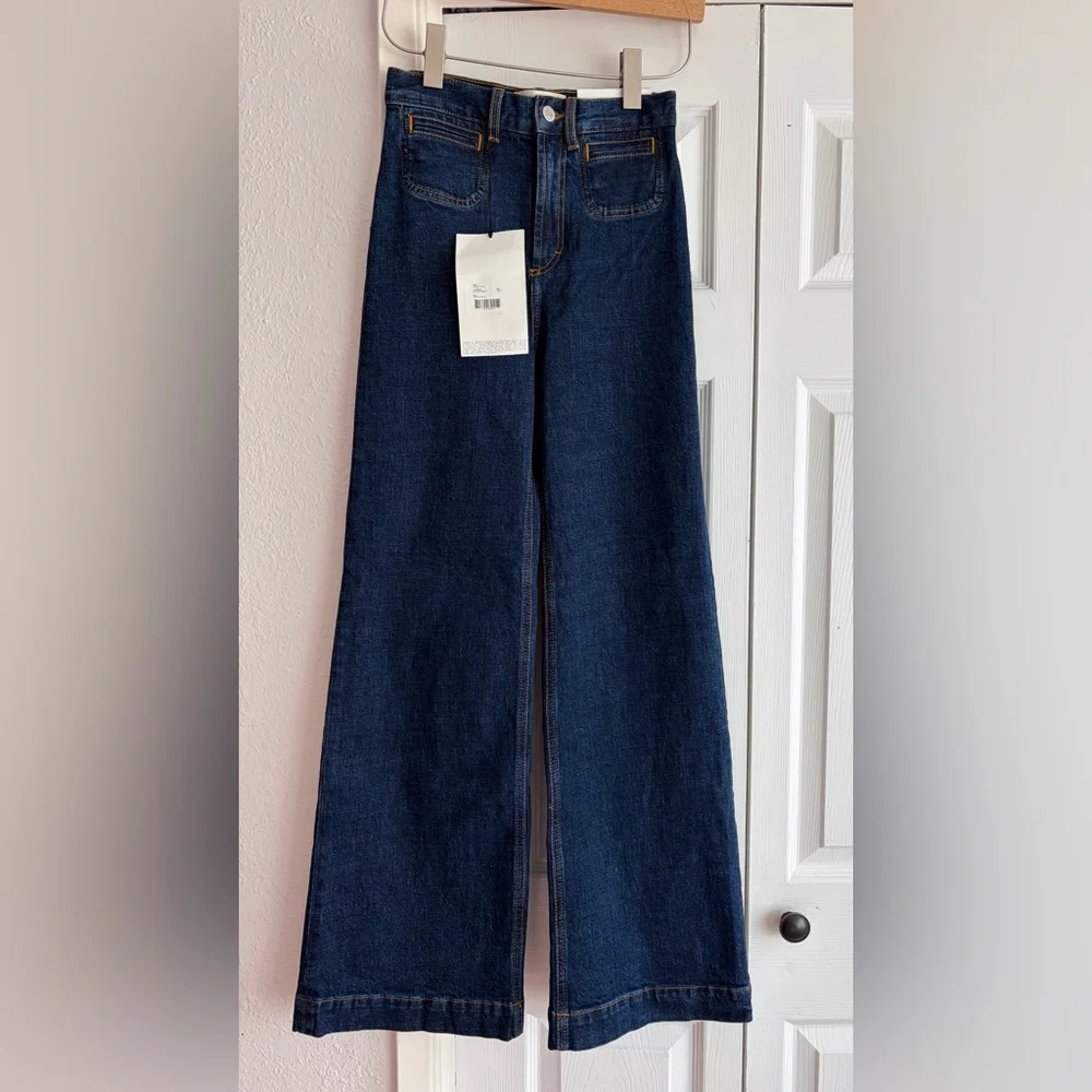 NWT Jeanerica Roma High Waisted Wide Leg Two Weeks Blue Jeans 24 Tuckernuck